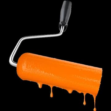 Maler beim Streichen einer weißen Wand